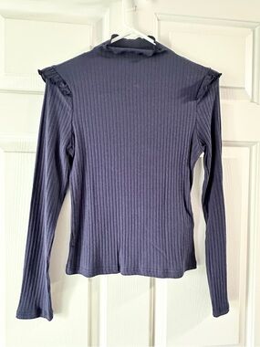 NWOT: Fitted Mock Neck with Ruffles